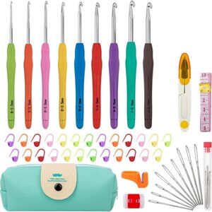 New Crochet Hooks 9 Sizes Crochet Hook Set, 49 Pack Yarn Crochet Kit for Beginne